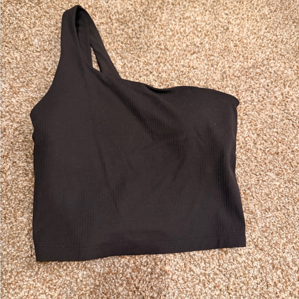 lululemon athletica Black One-Shoulder Crop Top